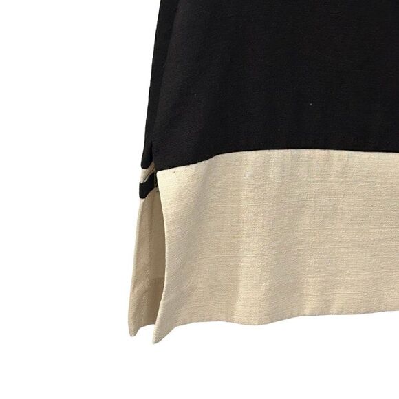 Virgo Women's Tunic Top Size 10, Black / Cream Gold Studs Rayon / Poly Blend #BH - Picture 8 of 11